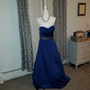 Blue Floor Length Gown With Matching Wrap